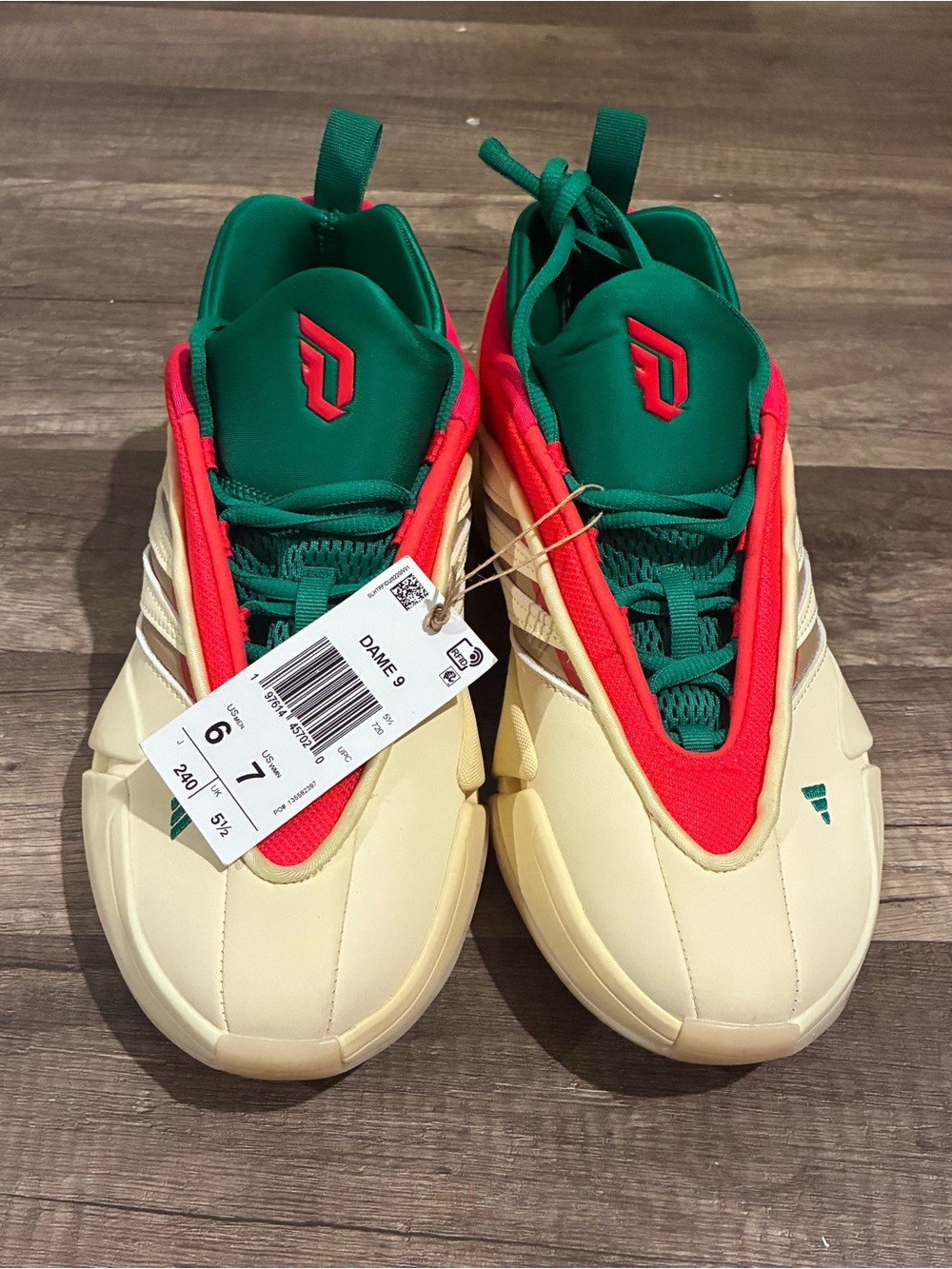 (Brand New) Size 6 - Men’s Adidas Dame 9 ‘Egg Nog’ Basketball Shoes #JH6627